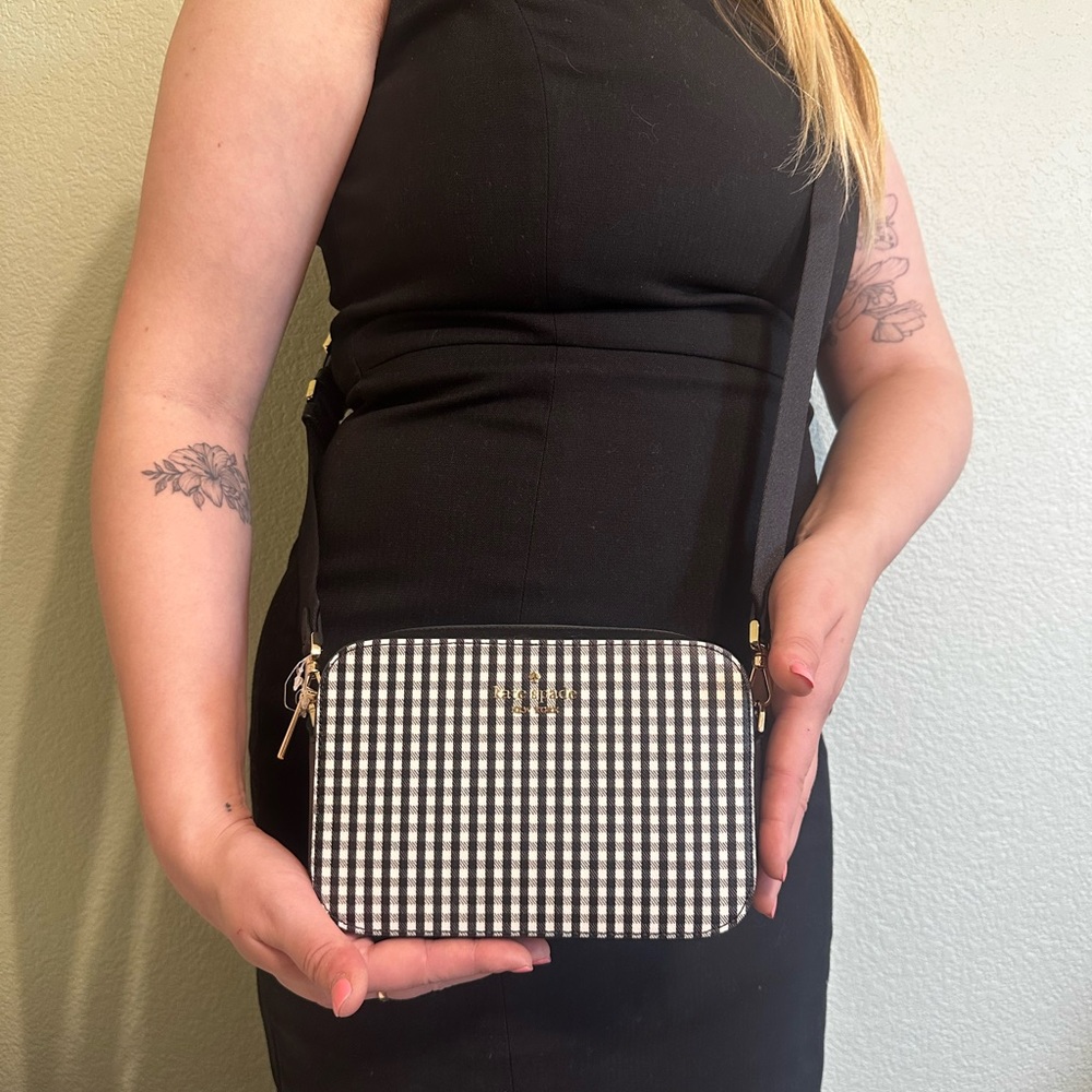 Kate Spade Madison Gingham Camera Bag/Crossbody - Picture 1 of 4